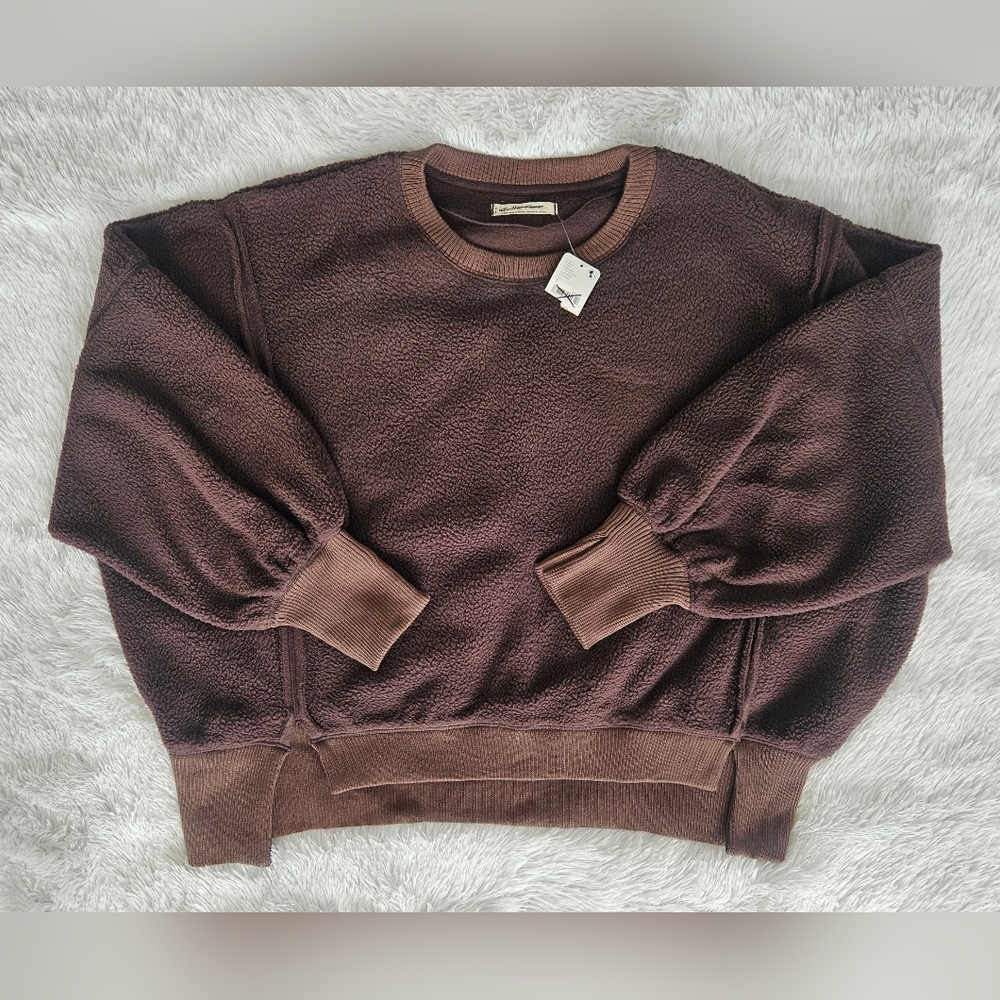 Free People We The Free Cozy Camden Sweatshirt Walnut - Picture 3 of 12